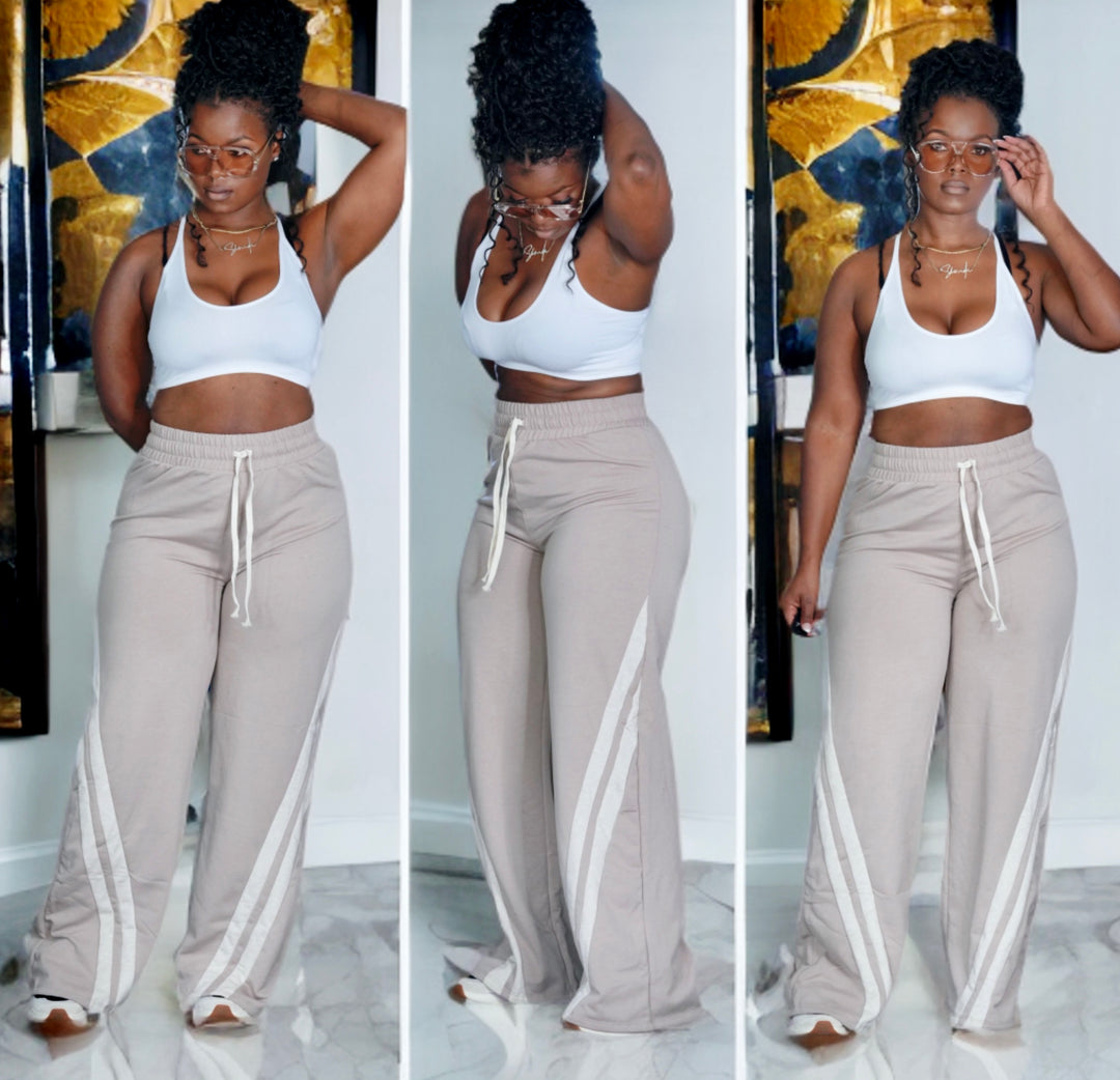 Tan Track Pants