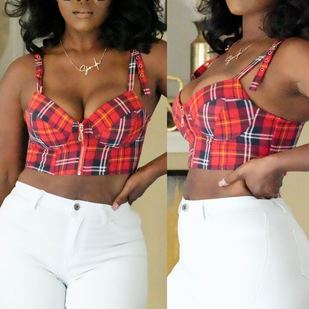 Plaid Corset Top