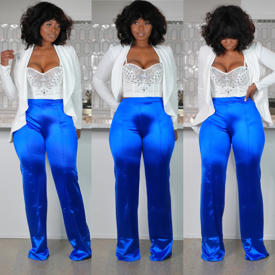 Royal Blue High Waist Pants
