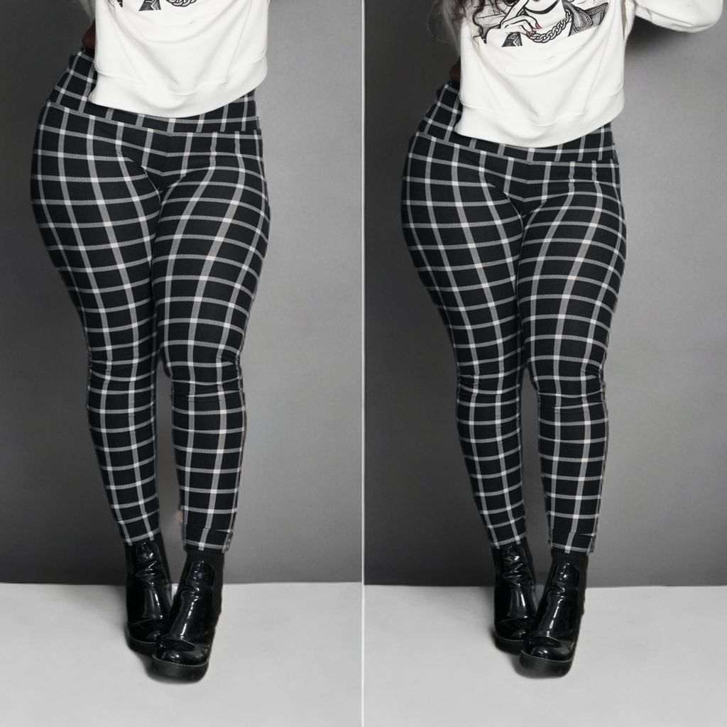 Black and white plaid