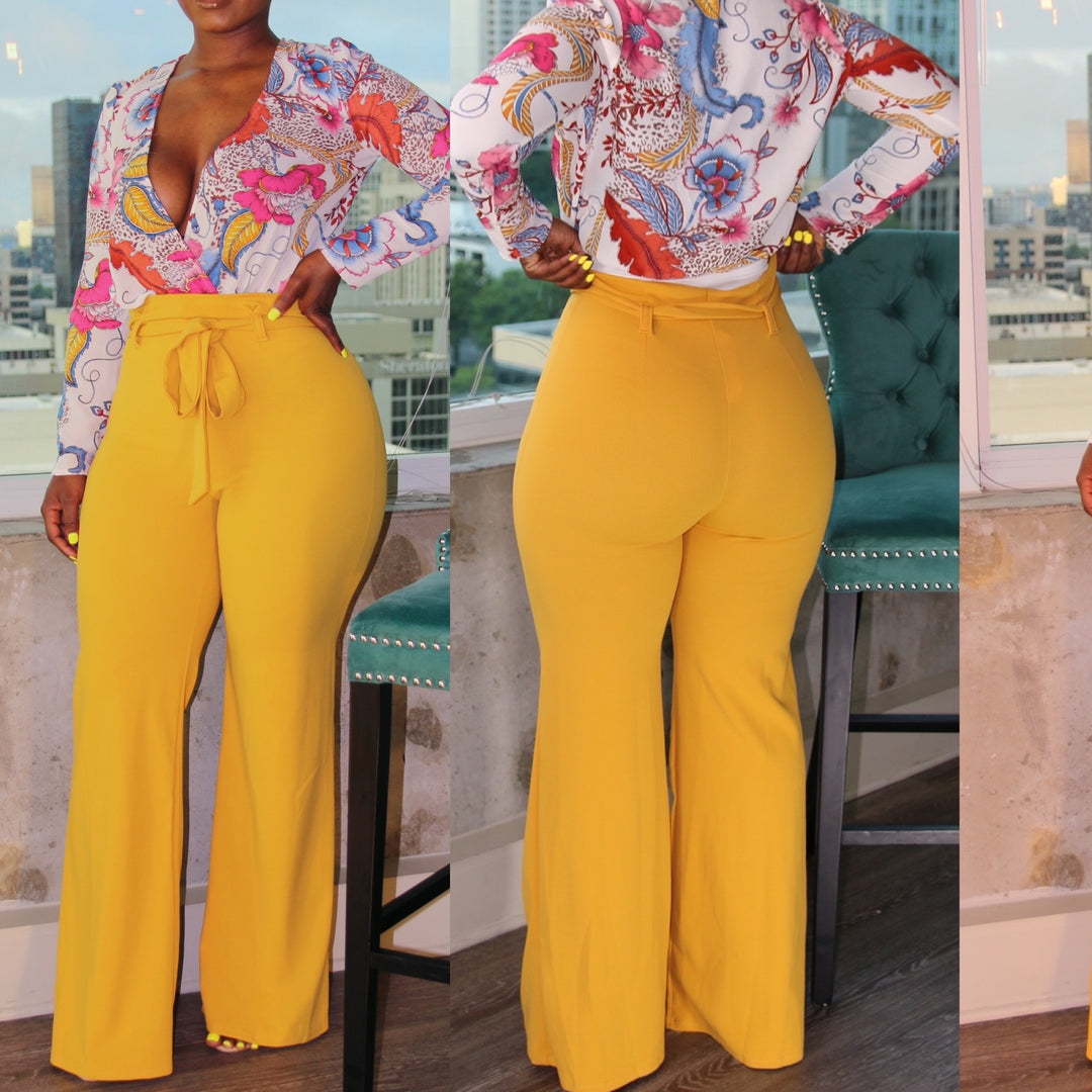 Mustard High Waist Pants