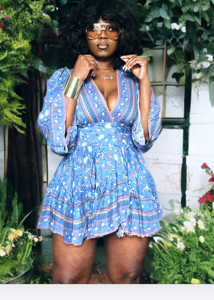 Vintage Wrap Dress Blue