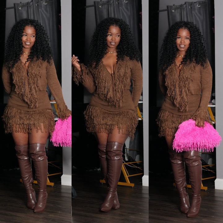 Tasha Fringe Knit Set