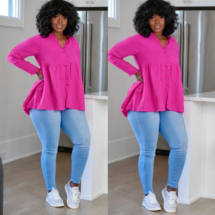 Oversized Highlow Linen Shirt 3 colors