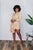 Nia Long Faux Leather Dress Cream