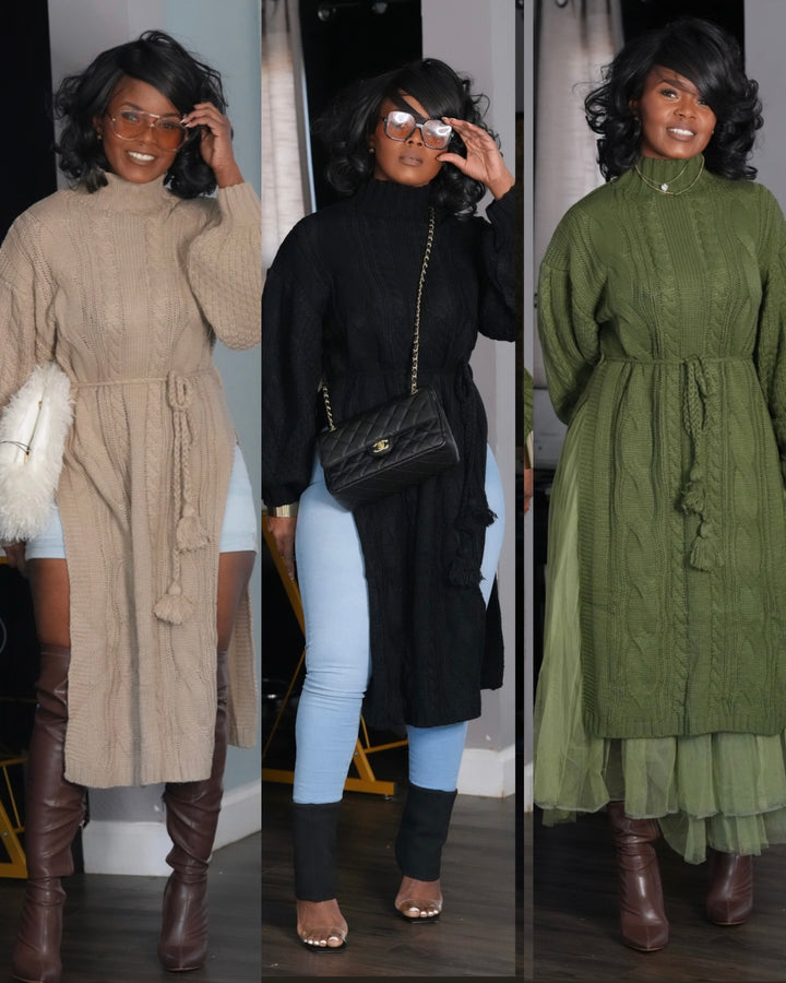 Soft Luxe Cable Knit Midi Dress