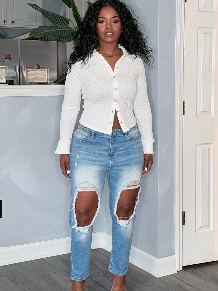 Oversized Distressed Jeans