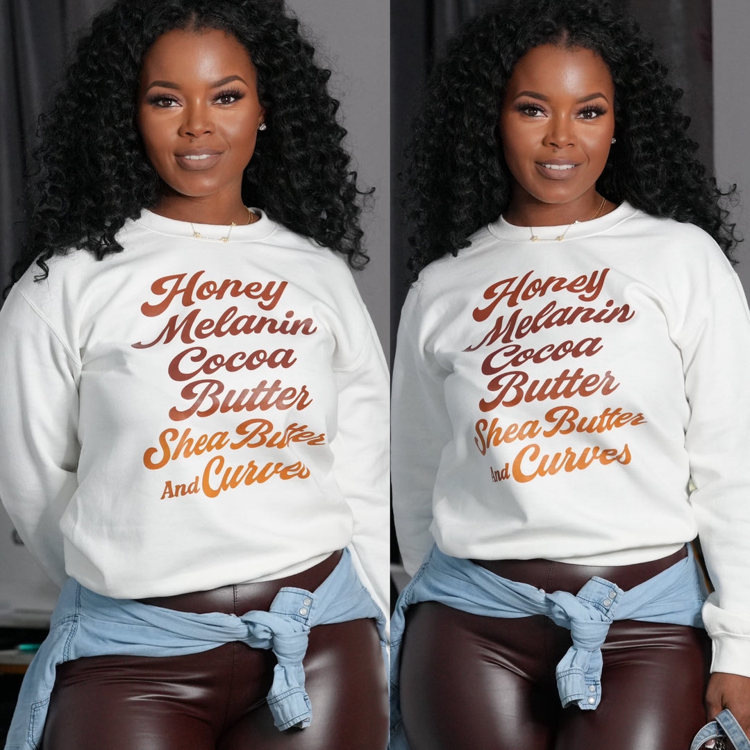Honey Melanin Crewneck (white)