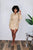 Nia Long Faux Leather Dress Cream