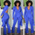 If Only Backless Jumpsuit Royal blue