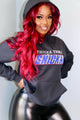 THICKA THAN A SNICKA HOODIE (Swarovski Crystal)- BLACK