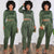 Kimmy Fringe Set Olive Green