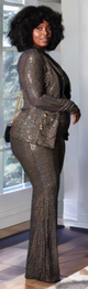 She Lives Sequin Suit Gold