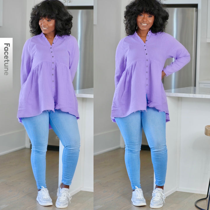 Oversized Highlow Linen Shirt 3 colors
