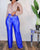 Royal Blue  Faux Leather Highwaist Pants