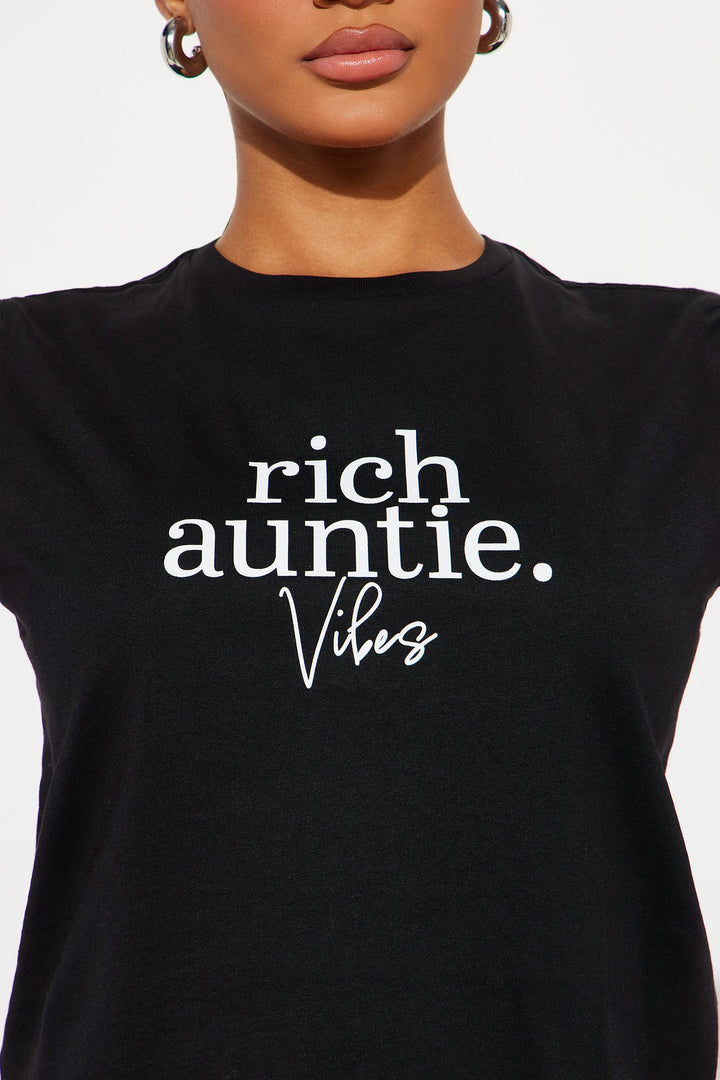 Rich Auntie Vibes T-Shirt - Black