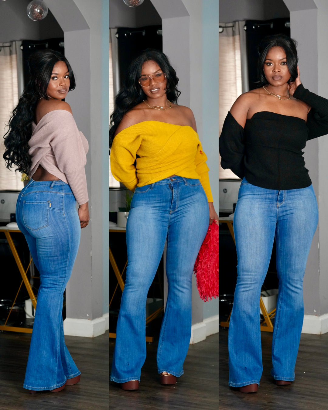 Main Character Off-Shoulder Knit Top