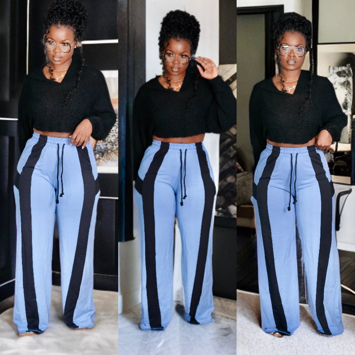 Oversized Sport Pants  Blue &Black