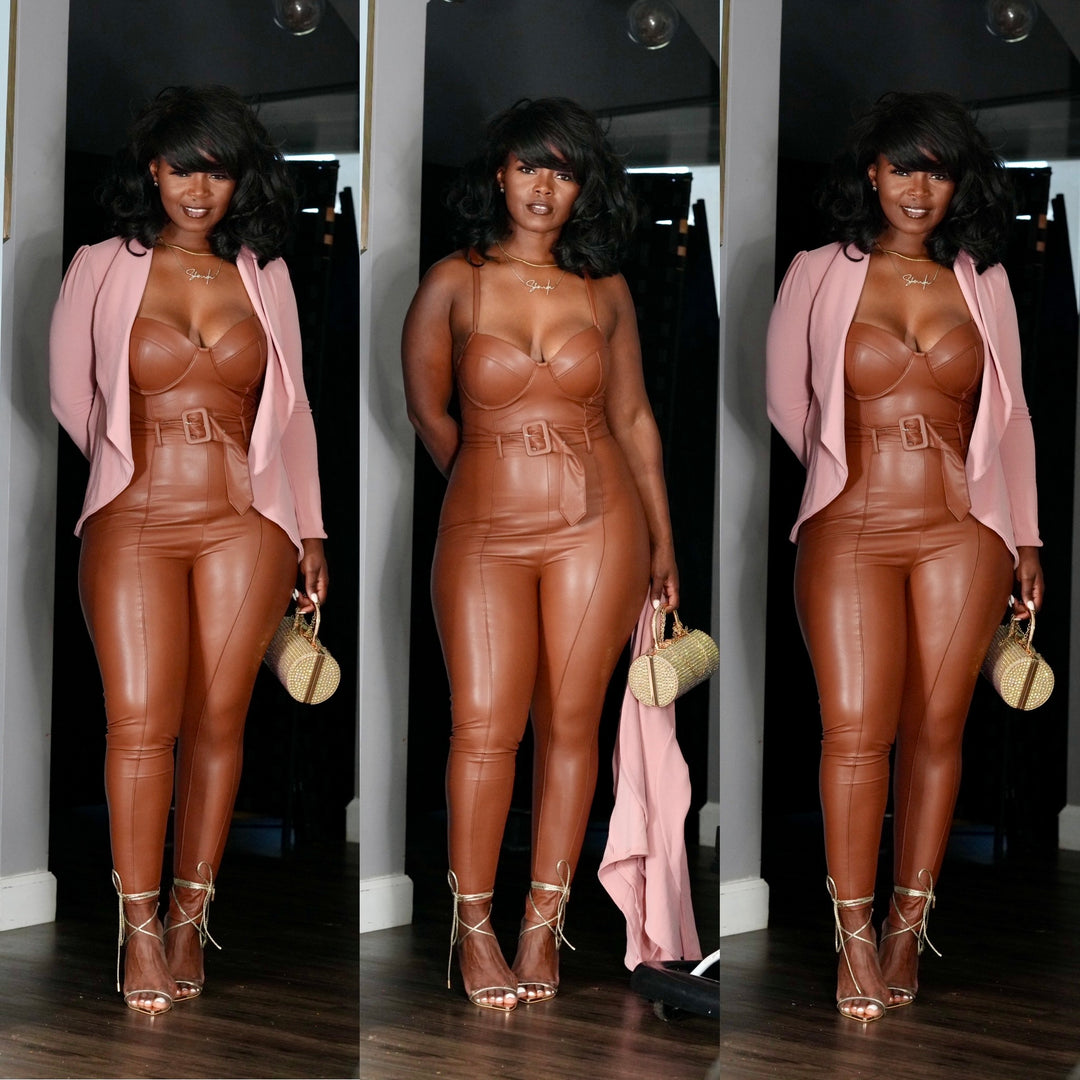 Get Me Body Faux Leather Jumpsuit