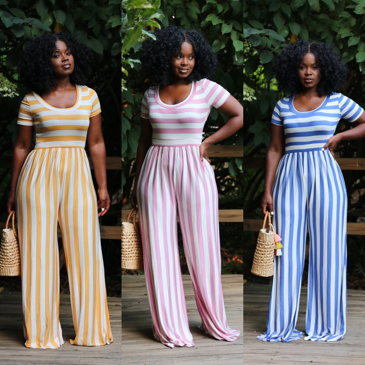 Get En Vogue Stripe Jumpsuit