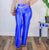 Royal Blue  Faux Leather Highwaist Pants