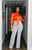 Silk Button Up Blouse Orange