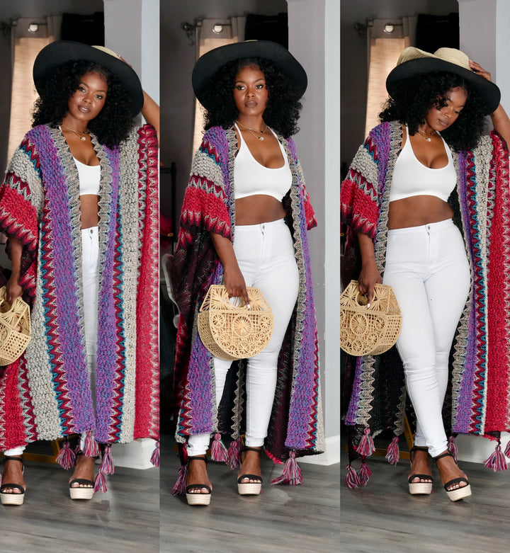 Boho Luxe Tassel Duster Kimono