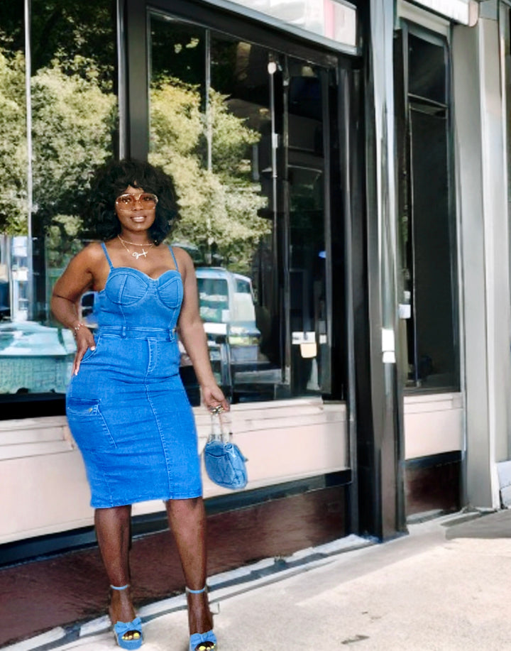 Denim Cargo Dress