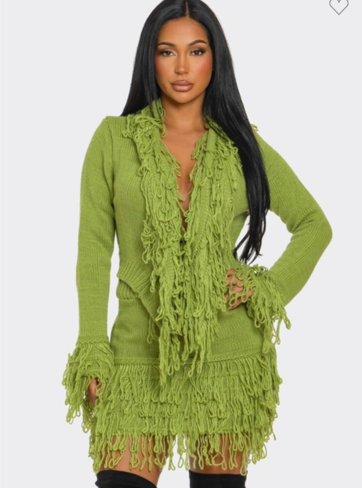 Tasha Fringe Knit Set