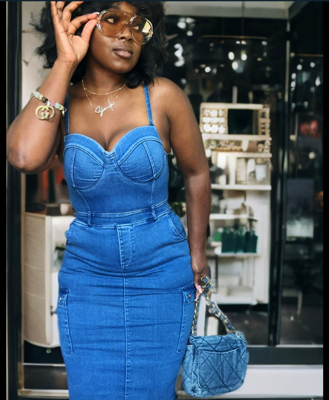 Denim Cargo Dress