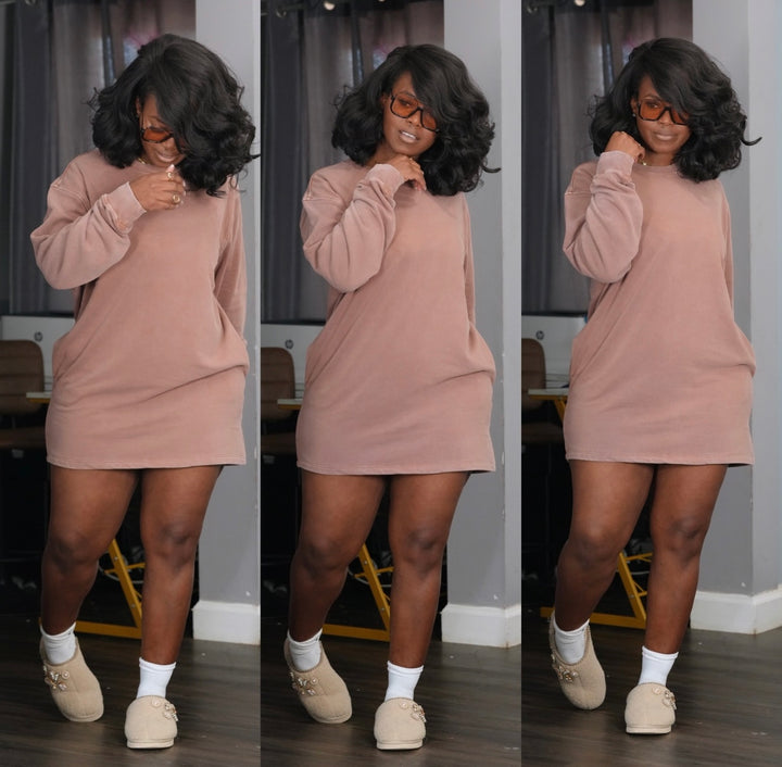 Stylish Heavyweight T-Shirt Dress w/pockets