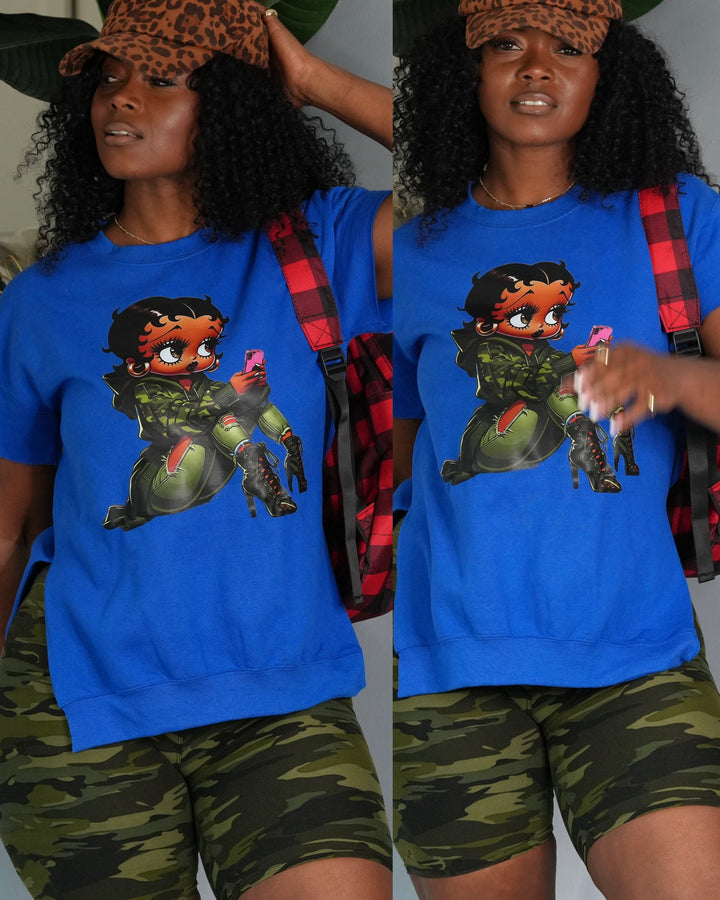 Camo B Girl Summer Cut Crewneck