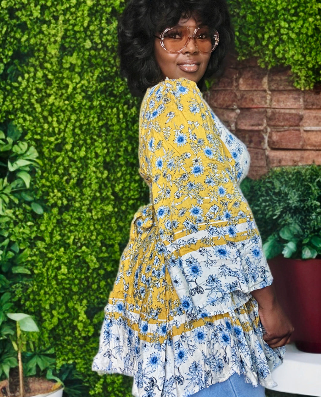 Vintage Wrap Dress yellow