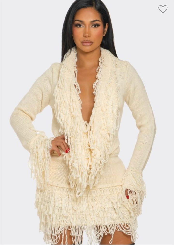 Tasha Fringe Knit Set