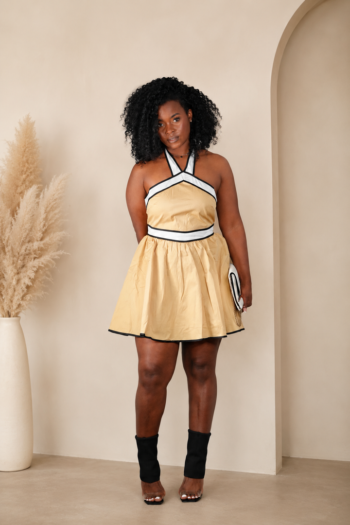Champagne Flirt Halter Dress
