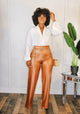 Peanut Butter Fauxe Leather Highwaist Pants