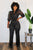 High waist Satin Black Pants