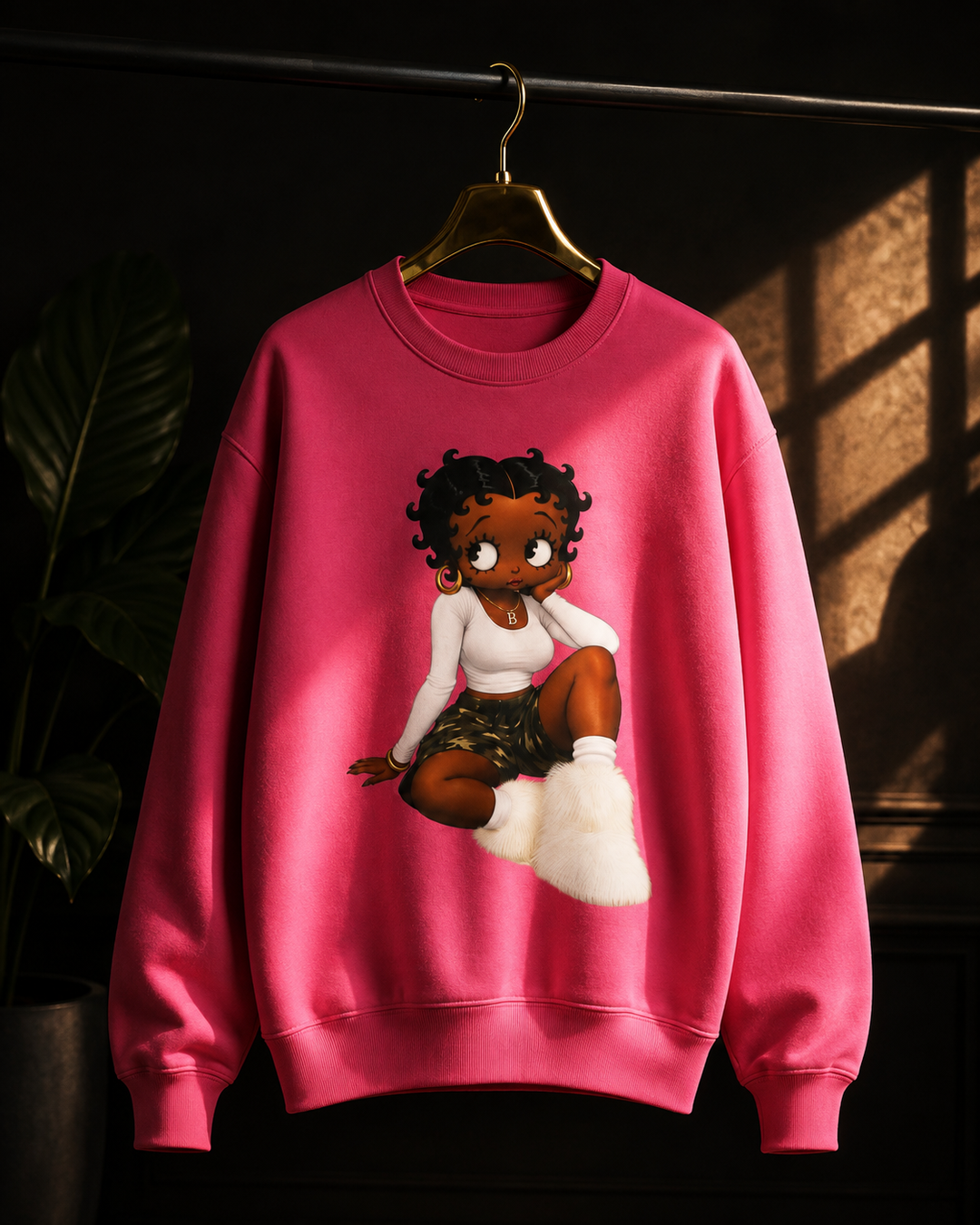 Lux Camo Cutie Betty  Crewneck B