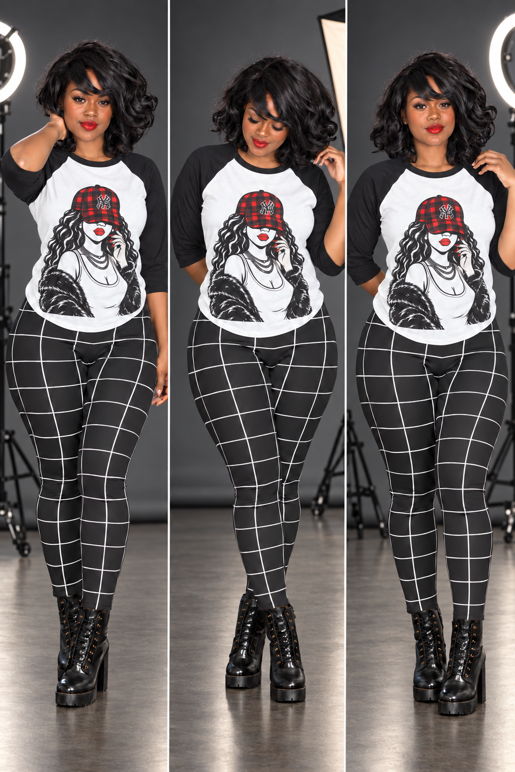 Black and white plaid