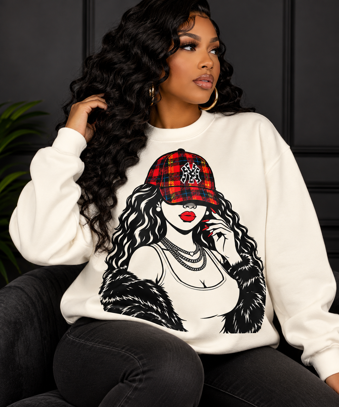 New York Plaid Crewneck
