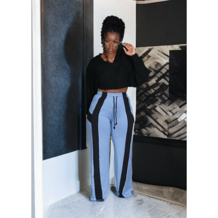 Oversized Sport Pants  Blue &Black