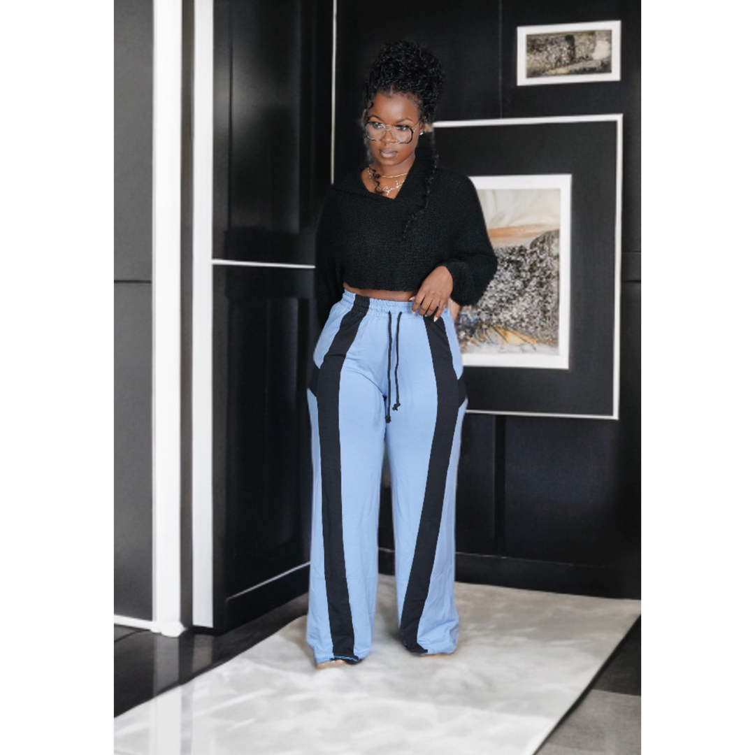 Oversized Sport Pants  Blue &Black
