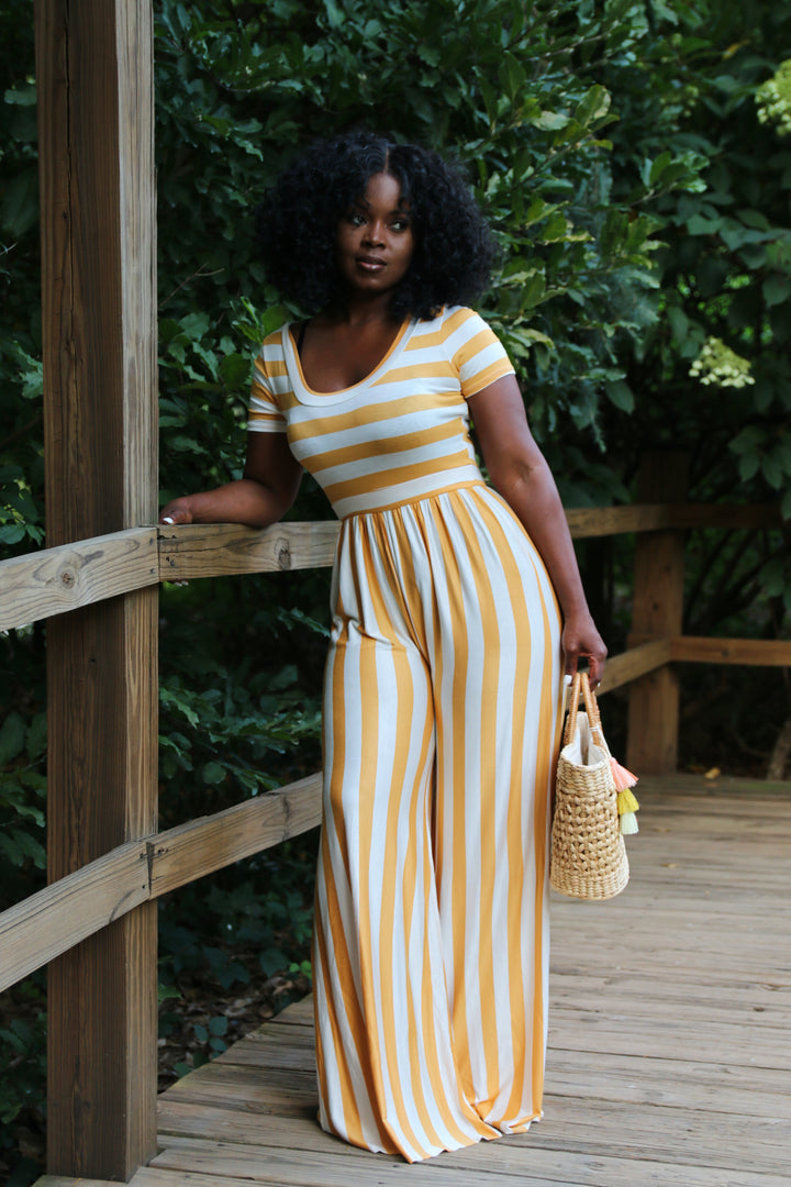 Get En Vogue Stripe Jumpsuit