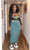 Mineral Wash Fringe Skirt Teal Blue