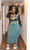 Mineral Wash Fringe Skirt Teal Blue