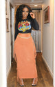 Mineral Wash Fringe Skirt Rust
