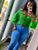 Double Cross My Heart Top (Green)