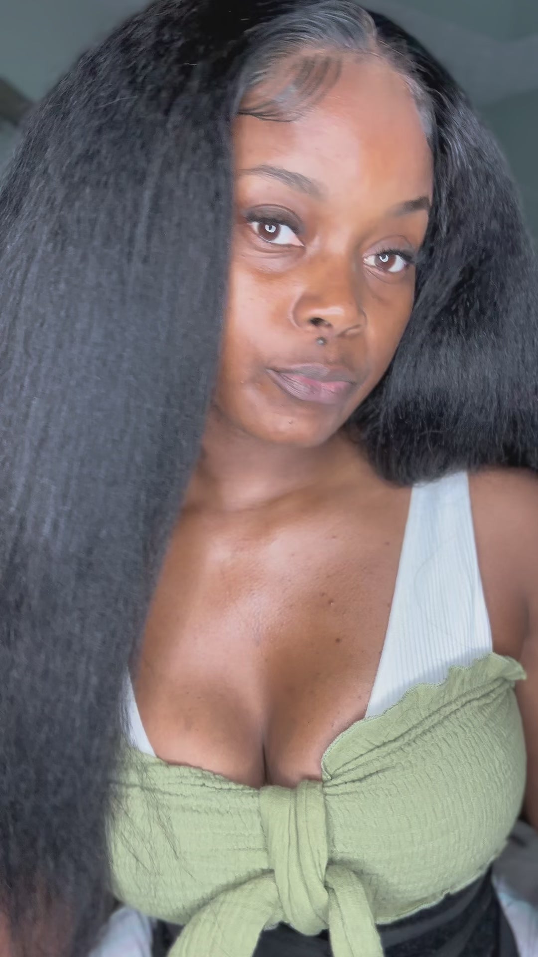 Kinky straight  5x5 closure Wig