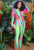 Lady of Color Jumpsuit (Green/Pink)